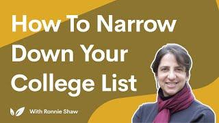 How to Narrow Down Your College List