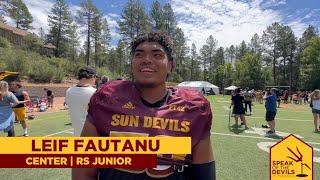 ASU center Leif Fautanu after the Camp T scrimmage