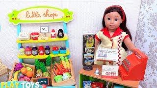 Doll Grocery Shopping at Supermarket! Play Toys profession sales