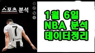 1월 6일 NBA 분석!!!!!!!