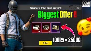  BIGGEST OFFER !! 250UC ONLY JUST 100RS || HOW TO GET FREE ? BGMI