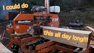 Cutting a Large Western Hemlock on a Wood-Mizer LT35 Portable Sawmill