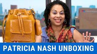 Patricia Nash Sabina Leather Drawstring Bag W/Pouch | SUN YELLOW Unboxing Reveal Unbagging | TJ Maxx