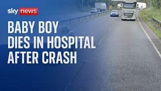 Baby dies in hospital after a crash on the A1 near Grantham