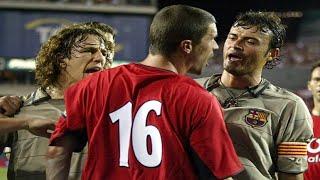 Roy Keane vs Carles Puyol and Luis Enrique (Barcelona vs Manchester United, Friendly)