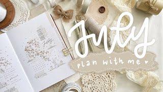 JULY 2022 BULLET JOURNAL PLAN WITH ME | flowers & bunnies