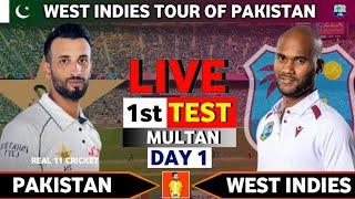 LIVE CRICKET MATCH TODAY | PAKISTAN vs WEST INDIES 1ST TEST DAY 1 LIVE MATCH TODAY | PAK vs WI LIVE