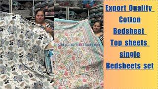 Export Quality 100% Cotton Bedsheet || Branded Top Sheet || Single Bedsheet Set || Wholesale ||