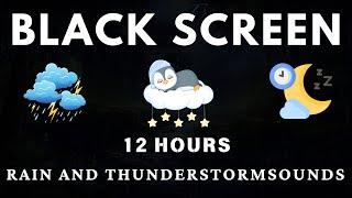 Gentle Rain and Thunderstorm Sounds for Deep Sleep | Black Screen, No Light, Perfect for Relaxation.