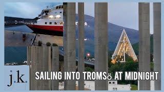 Sailing into Tromsö at night