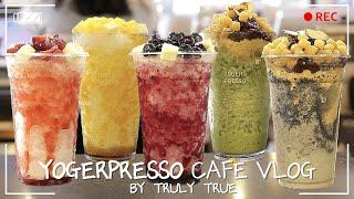 【4K】[SUB] 신메뉴한 컵 빙수 시리즈를 소개합니다🫐 │YOGERPRESSO CAFE VLOG│요거프레소 브이로그│카페 브이로그│ASMR│