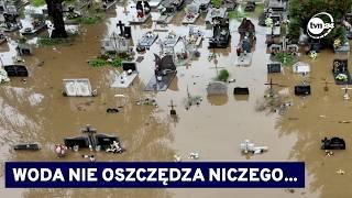 Głuchołazy, Kłodzko, Prudnik. Z lotu drona widać skalę szkód wyrządzonych przez powódź @TVN24