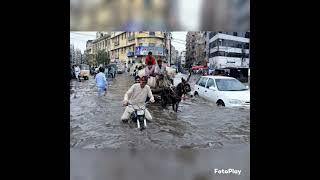 Karachi rain in road.                          funny  video