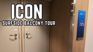 ICON of the Seas Surfside Family View Balcony Tour 2025