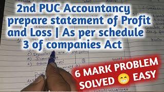 2nd Accountancy prepare statement of Profit and Loss | As per schedule 3 of companies Act