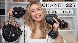 Chanel 22S Heart Bag Comparison & Review of ALL FIVE SIZES | What Fits Inside