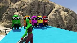 GTA 5 Epic Ragdolls | Spider-Man Frees Minions with Lazer Jumps/Funny moments ep.16