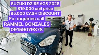 SUZUKI DZIRE AGS 2025 MODEL WITH 95,000 CASH DISCOUNT FOR THE MONTHEND OF NOVEMBER 2024.