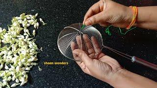 Beautiful WEDDING GARLAND making at home/SAMBAC FLOWERS GARLAND/Jasmine flower garland