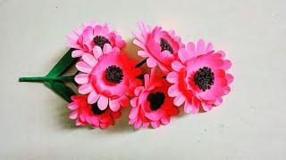 DIY Flowers| Paper flowers| Easy and Beautiful stick flowers making ideas| Paper flowers|3D flowers
