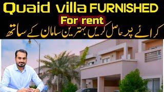 Quaid Villa 200sqyrd Full Furnished | Rental Villas in Bahria Town Karachi | Quaid villas for rent