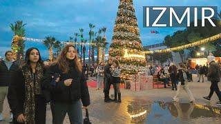 Walking Through İzmir's Christmas Market on a Calm Winter Evening  (Alsancak, Kültür Park)