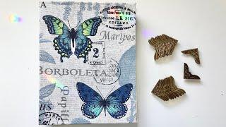 Tutorial: How to add book corners to a journal cover - Beebeecraft metal corners for junk journals