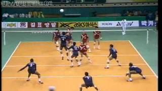 JIMMY GEORGE - KERALA - INDIA - VOLLEYBALL  ACTION - SEOUL ASIAN GAMES 1986