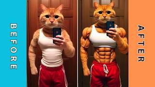 From Skinny to Fluffy: Cat's Amazing Transformation!  #cat #cute #ai #catlover #catvideos #cutecat