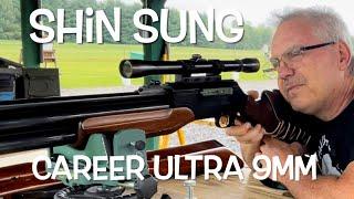 Shin Sung Career Ultra 9mm PCP lever action air rifle plinking at 50 yards