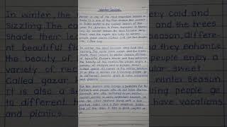 essay on winter season in english/#essaywriting #essay #handwriting