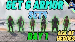 Conan Exiles Age of Heroes 6 Armours you can get, first day on a new server