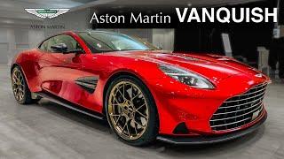 2025 Aston Martin Vanquish V12  in Supernova Red. Exterior and interior in details