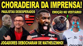 CHORADEIRA DA IMPRENSA PAULISTA! JOGADORES DO FLAMENGO DEBOCHAM DE MATHEUZINHO! EMOÇÃO NO VESTIÁRIO