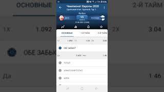 Прогноз на футбол Экспресс Дания  Финляндия /Уэльс  Швейцария