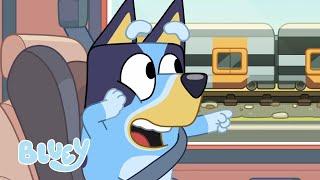 Train Race!    | Bluey Season 2 Highlight - Road Trip | Bluey