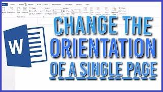 Change Orientation of a Single Page in Word