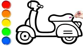 Scooter Drawing, Painting And Colouring For Kids & Toddlers