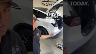 Tesla Model Y huge dent repaired using Paintless Dent Removal #tesla