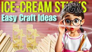 I made a shelf from icecream sticks | Icecream sticks craft |#handmade #diy #craft #craftideas