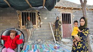 Installation of doors and windows of Parisa's house by the producer/documentary of nomadic life