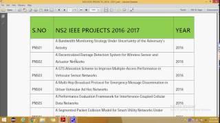 IEEE PROJECTS 2016 TITLE LIST | NS2 IEEE PROJECTS 2016 | IEE PROJECTS 2017