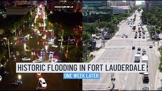 Before & After: Drone Shows Street in Fort Lauderdale ONE WEEK After Historic South Florida Flooding