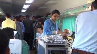 On board Gatimaan Express - Food being served