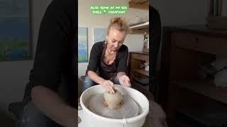 Making the bottom of my sea shell vase #shorts #clay #ceramics #art #short