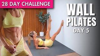 20 Min Wall Pilates for Weight Loss | 28 DAY WALL PILATES CHALLENGE Day 5