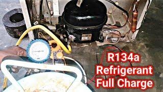 R134a refrigerant/gas charge refrigerator step by step in urdu/hindi