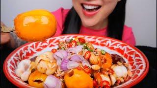 MANGOSTEEN + MANGO PLUM SPICY SALAD (ASMR EATING SOUNDS) NO TALKING | SAS-ASMR