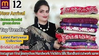 Meesho Saree haulMeesho jimmychoo/Handwork/chiffon/Net Saree Haul Partywear collection #sareehaul