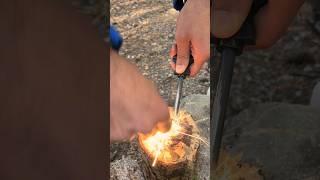 fire in difficult conditions #bushcraft #outdoors #survival #camping #campfire #solocamping